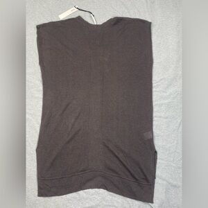 Damir Doma Silent Sleeveless Dress Side Slits Crew Linen Cotton Woven Knit Brown